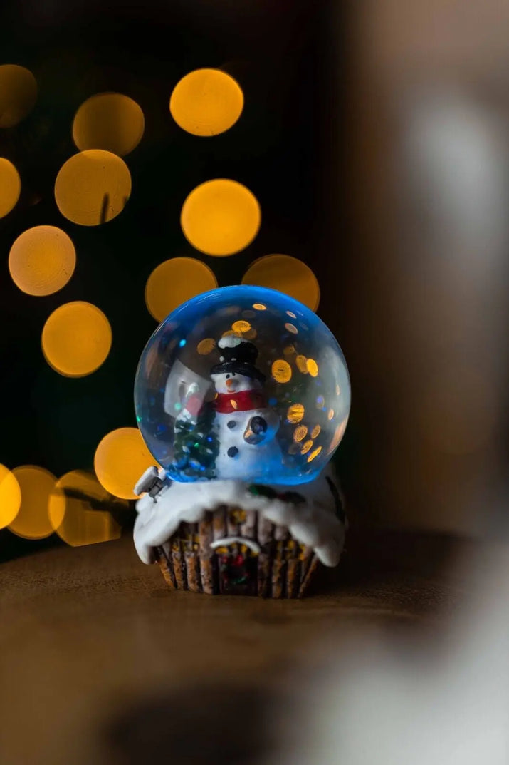 Christmas Snow Globe Decoration Ornament LED Santa Figure Light Snowman Xmas