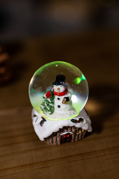 Christmas Snow Globe Decoration Ornament LED Santa Figure Light Snowman Xmas