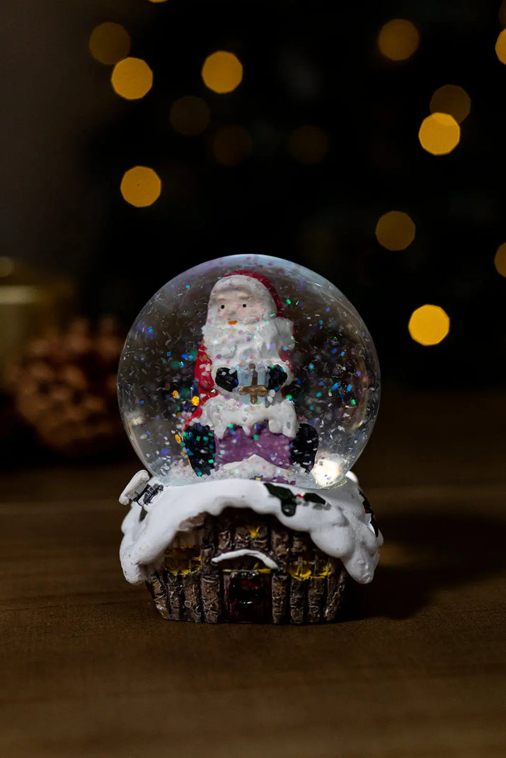 Christmas Snow Globe Decoration Ornament LED Santa Figure Light Snowman Xmas