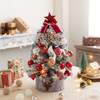 45/60Cm DIY Christmas Tree with LED Light Mini Desktop Tree Christmas Decoration New Year Gift Home Christmas Ornaments