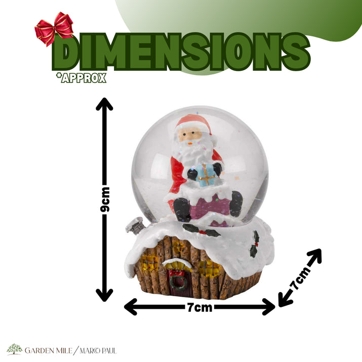 Christmas Snow Globe Decoration Ornament LED Santa Figure Light Snowman Xmas