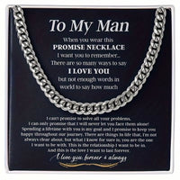 To My Man Cuban Chain Necklace Gifts for Him, Promise Necklace for Men Jewelry, Wedding Anniversary Necklace for Him, Boyfriend