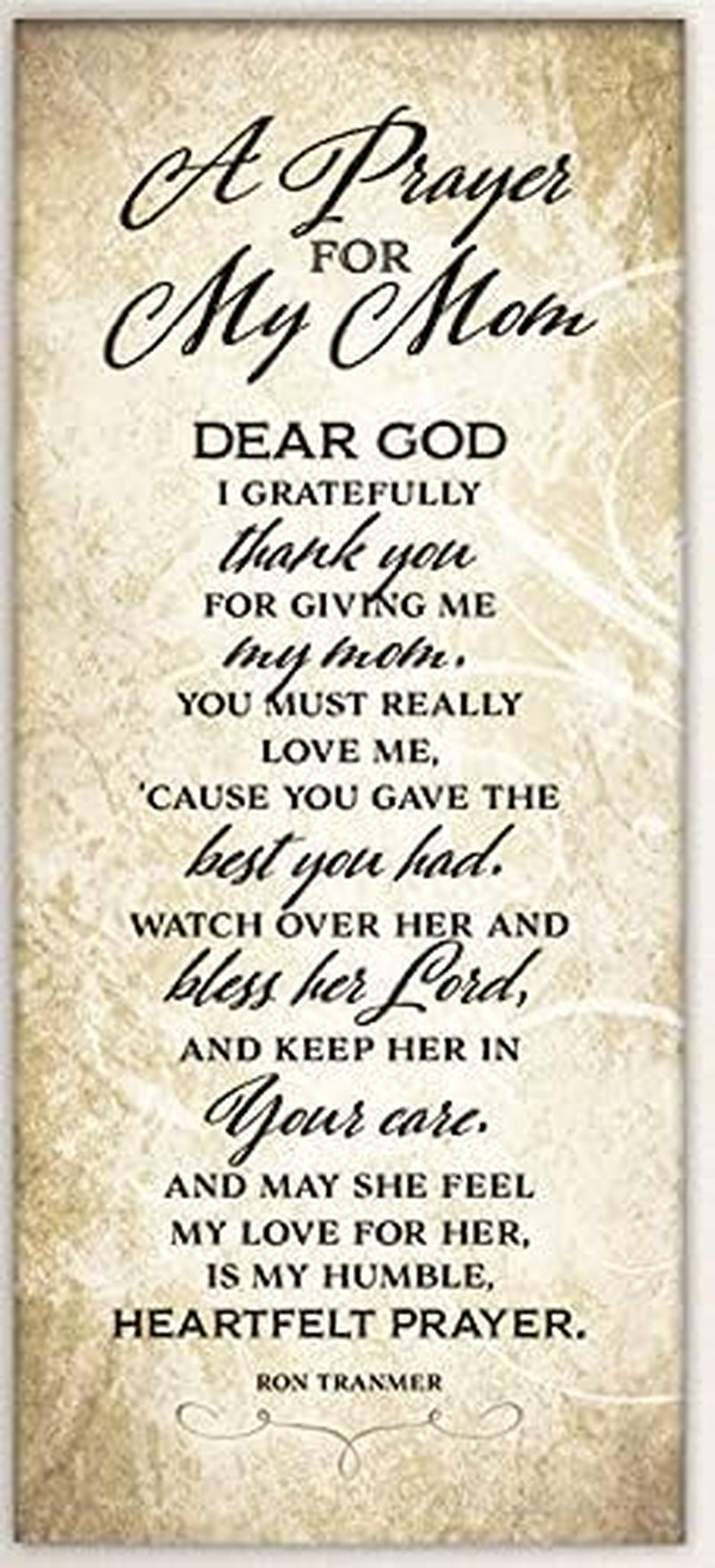 a Prayer for My Mom Wood Wall Art Frame Plaque | 8 Inches X 16 Inches | Hanger for Hanging | Dear God I Gratefully Thank You for Giving Me My Mom | Mother Gift