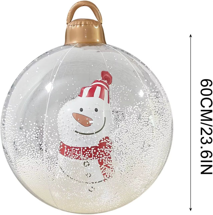 60Cm Transparent Giant Inflatable Christmas Ball with Lights Christmas Ornaments Christmas PVC Inflatable Decorated Ball