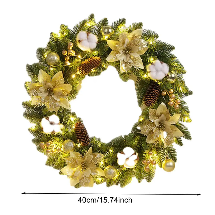 40Cm Home Front Door Fall Wreaths Pine Con Artificial Wreath Harvest Autumn Door Wreath Christmas New Years Home Hanging Decor