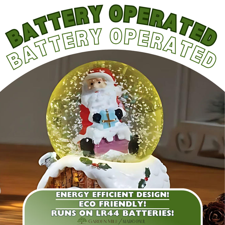 Christmas Snow Globe Decoration Ornament LED Santa Figure Light Snowman Xmas