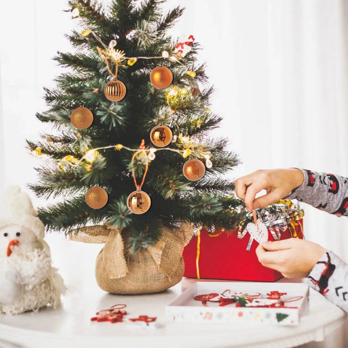 Christmas Ball Ornaments 6CM for Xmas Tree Christmas Decorations Shatterproof Set Hanging Ball (Orange, 2.36 Inches/6 Cm)